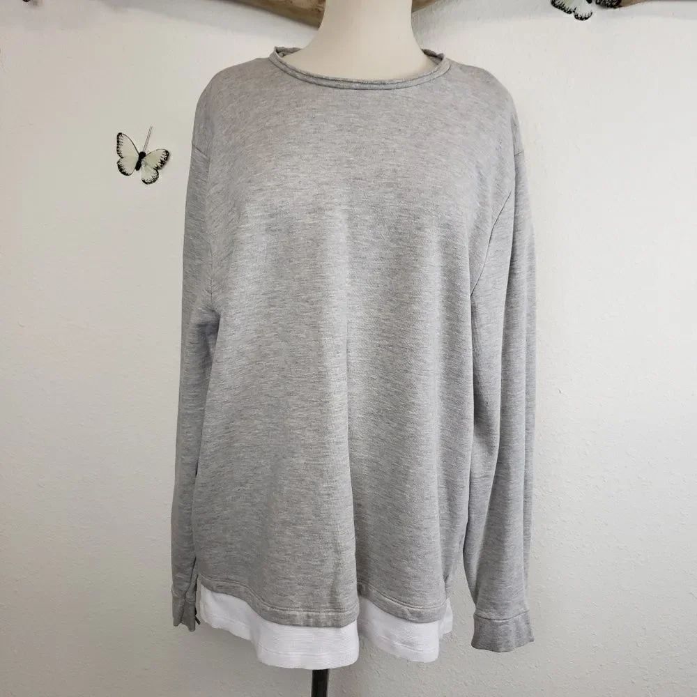 Asos gray distressed sweatshirt with faux layer